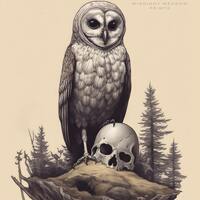 Barn Owl | Owl Poster | Tattoo Design For Women | Macabre art | Cryptidcore | Dark Academia Print |