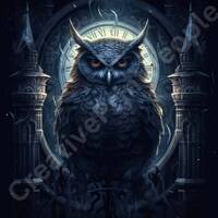 Owl Clock Art, Owl Tattoo Inspiration Art, Gothic Owl Art, Horror Owl Art, Horror Art, Scary Artwork