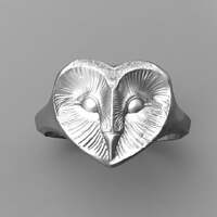 Owl bird figure animal sterling silver 925 ring handmade animal biker men women