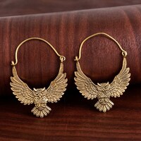Gold Owl Earrings: Bohemian Hoop Jewelry Gift