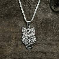 Keeper of the Forest Celtic Owl Pendant - 925 Sterling Silver - Celtic Owl Necklace- Handcrafted