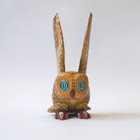 Gold Owl Woodcarving | Handcrafted Mexican Folk Art from Oaxaca