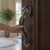 Owl Door Handle 14 Inch / 35 cm, Balinese Style, Room Decor, Birthday Gift, Holiday Decor, Housewarm