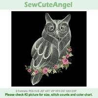 The Beauty Of Whitework - Owl - Machine Embroidery Designs Instant Download 4x4 5x5 6x6 hoop APE3411