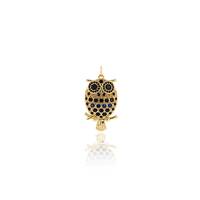 18K Gold Filled Owl Necklace, Owl Charm, Owl Pendant, Micropavé CZ Bird Pendant, Animal Jewel