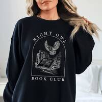 Night Owl Book Club Bookish Sweatshirt Book Sweatshirt Reading Sweatshirt Book Lover Sweatshirt Lite