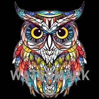 Stained Glass Design Majestic owl for tumbler sublimation, t-shirt design, wall art - PNG & SVG 
