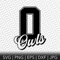 Owls Svg, Owls Team Pride, School Mascot, Mascot Shirt Svg, Cutting Template, svg, png, eps, dxf, jp