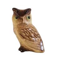 Hagen Renaker Owl Miniature Figurine, Green Eyes