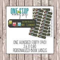 140 Personalized Owl Book Labels – Teacher Gift, Classroom Stickers