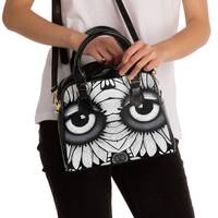 Shoulder Handbag Gothic Purse Bag Unusual Design Owl Eyes Artwork Cruelty Free Purses Weird Hand Bag