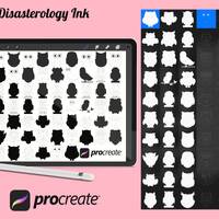 Cartoon Owl Outlines & Silhouettes Procreate Brush Stamps Set 2, 60 Cute Owls