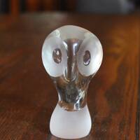 Vintage owl figurine by Reijmyre Crystal Sweden