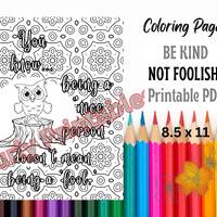 Owl Being Nice or Being A Fool Printable Coloring Page | Adults | 8.5 x 11 | One Page