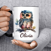 Custom Owl Mug, Personalized Gift Idea