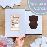 Owl Aperture Pack (Pack of 3) | Rectangle White Apertures (x3), Coloured Card Blanks (x3),  C5 White