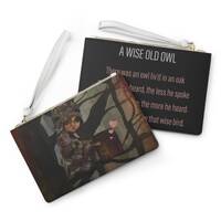 A Wise Old Owl Clutch Bag - Nursery Stories Line - Art bag by Jessica von Braun - Vegan bag - Money 