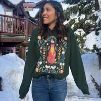 Nordic Folk Art Sweatshirt: Fox & Owl Scandinavian Design