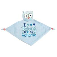 Embroidered Owl Baby Comforter: Personalized Plush Lovey