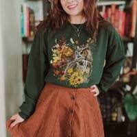 Cottagecore sweater Owl Sweatshirt Goblincore clothing Fairycore Forestcore Sweater owl clothing cot