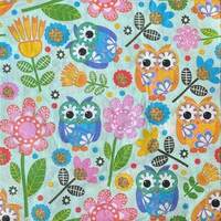 TWO (2) - Multi-color Owls Luncheon Napkins - 2 ply
