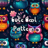 Digitales nahtloses Muster mit süßen Eulen - seamless Owl Pattern