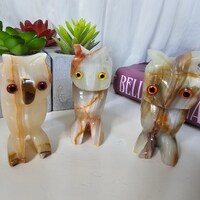 Vintage onyx marble owls