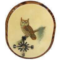 70s wooden owl clock. Free ship. Made in the USA. Are battery operated. 9.5 inches wide, 11 inches h