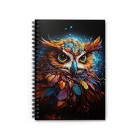 Colorful Vibrant Owl Spiral Notebook Ruled Lines Journal Notebook Stationary Gift Durable Cover 6x8 