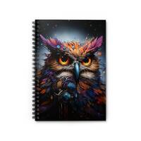 Colorful Owl Spiral Notebook Ruled Lines Journal Notebook Stationary Gift Durable Cover 6x8 Inches O