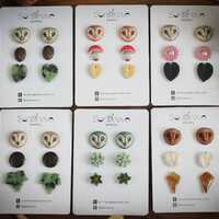 Barn Owl Stud Earrings Set: Bird earrings, Woodland jewellery