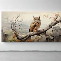 The Majestic Owl Canvas Wall Art | Nature Inspired Wall Art | Animal Home Décor | Ready to Ha