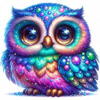 Sparkling Owl Clipart: Vivid Bright Art Designs (Commercial Use) (Digital Download)