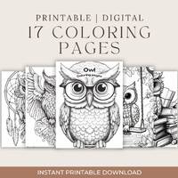 Owl coloring page printable coloring pages for kids coloring book for adults