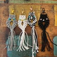Macrame Owl Key Chain
