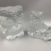 Owl / Glass Owl / Viking Glass / Vintage Viking Glass / Viking Clear Glass Owl Paperweight / Vintage