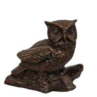 Owl, Hand carved wooden Owl sitting on log