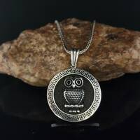 Handmade Sterling Silver Owl Pendant: Athena's Patron Bird Necklace