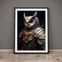 Owl Art Print Owl Lover Owl Portrait Owl Poster Gifts Hoot Art Print Owl Warrior Art Wildlife Bird N