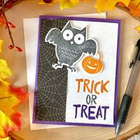 Handmade Halloween Card, Trick or Treat Cards, Halloween Card for Kids, Spider & Owl Halloween C