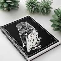 Vintage Owl Woodcut Notebook: 1921 Julie de Graag Illustration