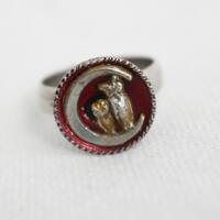 Vintage Owls and Crescent Moon Ring