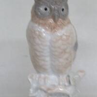 Brown and Grey Owl Bird Lladro Style Porcelain Figurine 3281B