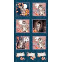 Studio E Fabrics, "NIGHT OWLS" Collection, Owl Panel 24" X 44"