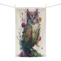 Owl Tea Dish Towel Floral Flowers Bird Kitchen Baking Soft Tea Dish Towel House Kitchen Decor Towels