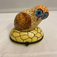 Limoges Owl Trinket Box