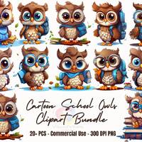 20+ Cute baby boy owl clipart | boy owl | sticker | PNG | commercial use | transparent background | 