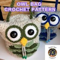 Owl Bucket Bag Crochet PATTERN; Owl Purse; Crochet Bird Bag