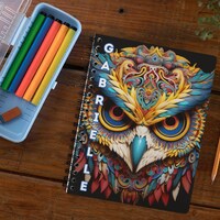 Owl Mandala Spiral Notebook, Owl Notebook, Owl Mandala Journal, Owl Gifts, Back to School Notebook,