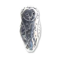Barn Owl Brooch in Sterling Silver